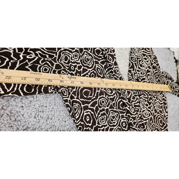 Susan Bristol Womens Midi Dress Brown Abstract Floral Rayon Knit Office Size 12 - Picture 11 of 13